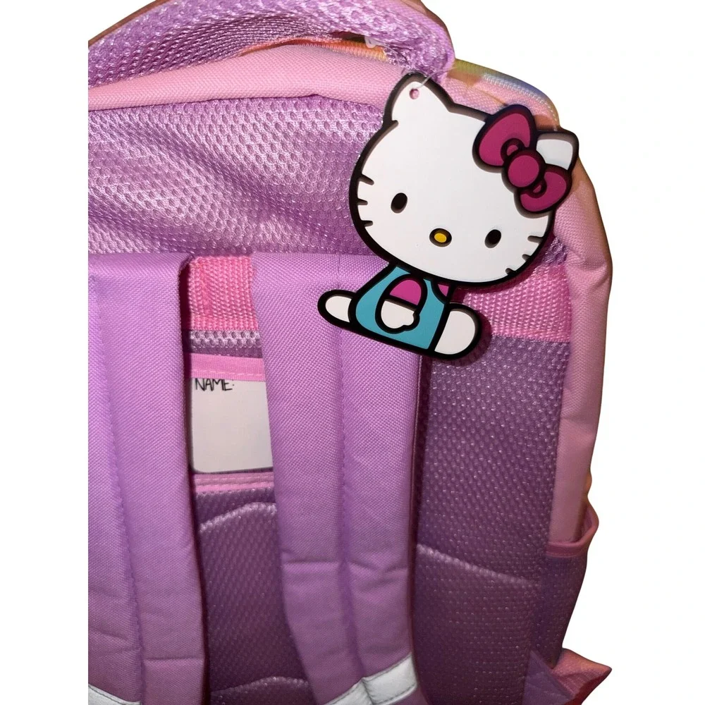 Hello Kitty Backpack Sequin Bow Rainbows Clouds‎ School Bag NWT